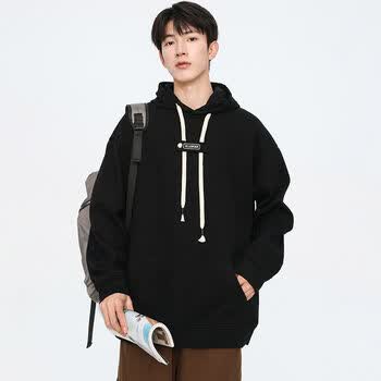 优衣库uniqlo连帽套头重磅卫衣男士春秋季潮牌宽松上衣服美式复古高街