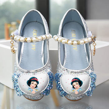 女童公主鞋子2022新款童鞋洋气水晶皮鞋百搭小女孩单鞋穿的 白雪公主