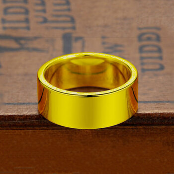 夏缇莎(xiatisha) 夏缇莎生日礼物 黄金戒指男999足金亮面光圈宽面