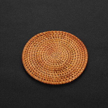 食赞康韵 藤编杯垫茶杯垫杯托隔热垫紫砂壶垫功夫茶具手工杯垫茶道配