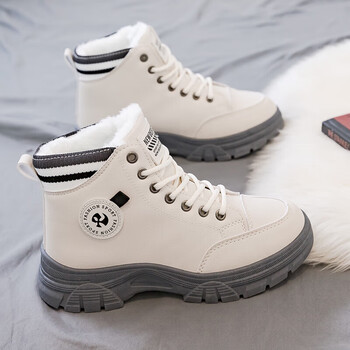 模述初中生雪地靴女生高中生少女马丁靴冬季加绒加厚棉鞋女鞋短靴冬天