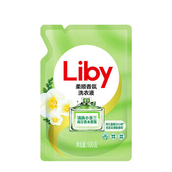 立白柔顺香氛洗衣液小苍兰洗衣液500g袋装*2袋