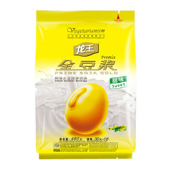 龙王豆浆粉 黄豆粉甜味 480克（30g*16小条）非转基因大豆粉 冲饮营养早餐豆奶粉