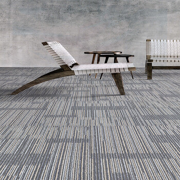 方块办公地毯商用办公室写字楼丙纶拼接纯色灰色条纹地毯500*500 华山