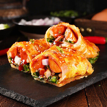 烤冷面家庭装速食东北烤冷面皮 【烤冷面30片】 酱3袋 干料3袋 刷子1