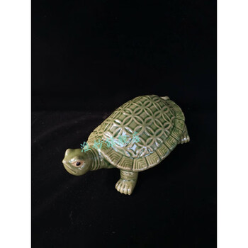 石湾公仔陶瓷精品创意仿真小乌龟桌面摆件金钱龟客厅摆设刻字庭院 中
