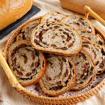 巴特产面包 健身代餐早餐早点食品 500g【核桃 葡萄干 蔓越莓】切片装