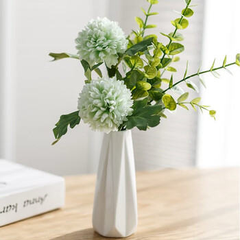 假花摆件花瓶花艺仿真花塑料花绢花插花日式客厅摆设陶瓷花瓶套装小