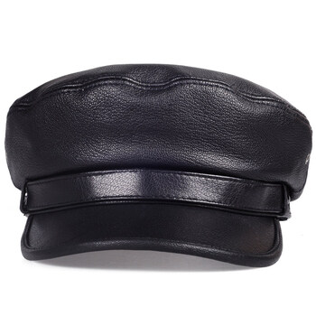大老板皮帽英伦帽男女款真皮平顶帽风街头贝雷帽羊皮鸭舌帽秋冬压舌冒