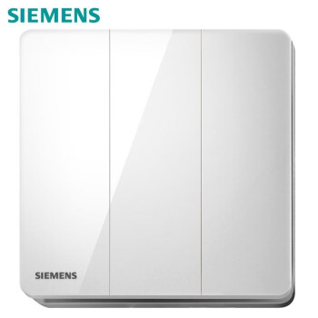 西门子(SIEMENS)开关插座 三开双控面板开关 睿致86型暗装面板