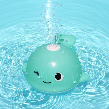 宝宝洗澡玩具戏水自动感应喷水小鲸鱼灯光音乐婴儿儿童浴室男女孩蓝