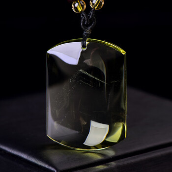 大绳 黄水晶吊坠男女 珍藏形象山平安无事牌挂件 水晶项链情人节礼物