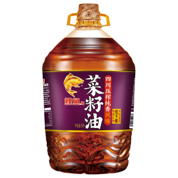 鲤鱼牌 食用油 四川 非转压榨纯香菜籽油 5L（新老包装随机发货）