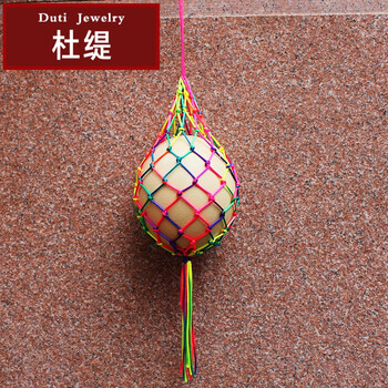 duti立夏幼儿园儿童蛋兜端午节五彩鸡蛋鸭蛋挂脖蛋网蛋袋手工编织成品