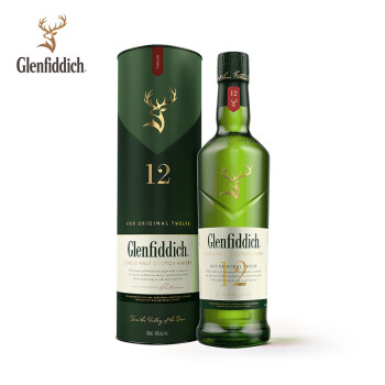 格兰菲迪（Glenfiddich）12年苏格兰达夫镇单一麦芽威士忌700ml