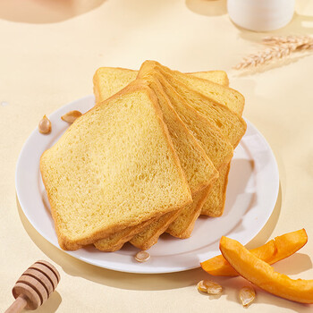 原切南瓜吐司闲零食切片面包糕点心营养早餐小包 原切南瓜吐司500g