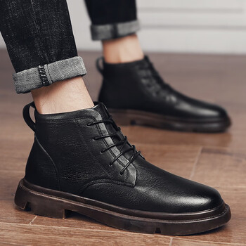 探巡马丁靴男靴子男鞋秋冬季休闲鞋子男厚底低帮男靴工装鞋潮流百搭