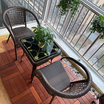 宅尚佳藤椅三件套茶桌花园阳台小桌椅茶几组合室外庭院露台休闲藤 c款