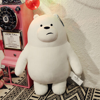 咱们裸熊胖达公仔毛绒玩具正版趴趴北极熊三只贱熊熊猫玩偶大白熊抱枕