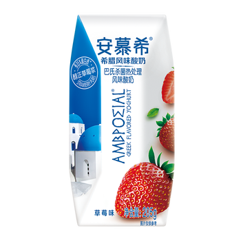 伊利安慕希草莓味酸奶205g*12盒 常温酸奶 风味早餐伴侣年货 餐伴侣