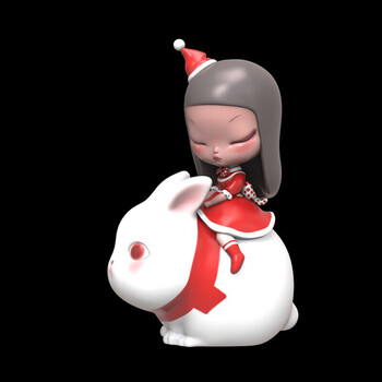 夜童话装饰品小摆件生日礼物少女心q 圣诞款(月光兔)