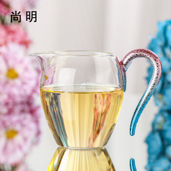 尚明高硼硅玻璃茶海公道杯分茶器 分酒器公杯过滤茶水茶道配件茶具 200ml（适用1-2人）