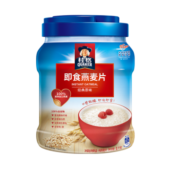 桂格（QUAKER）即食燕麥片1000克罐裝 營(yíng)養(yǎng)早餐 膳食纖維 零添加白砂糖