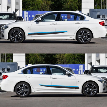 适用于宝马3系车贴拉花改装车身彩条汽车贴纸个性装饰划痕贴画黑色