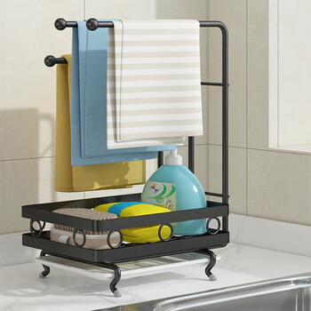 万园琦厨房抹布架置物架挂麻布洗碗布抹布挂架收纳用品毛巾沥水架子