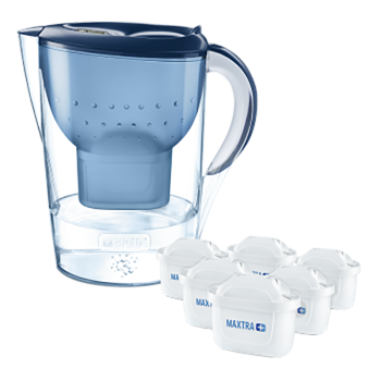 碧然德（BRITA）过滤净水器 家用滤水壶 净水壶 Marella 海洋系列 3.5L（蓝色）+专家版滤芯5枚 一壶六芯装