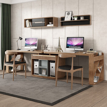 吉鸿宾 轻奢现代简约书房转角书桌家用台式电脑桌l型家用书桌双人旋转