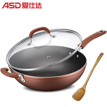 
                                        爱仕达（ASD） 炒锅不粘锅32cm油你控炒菜锅具电磁炉燃气灶通用32cm咖啡色CL32Y5WJ-T                