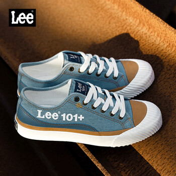 lee牛仔布复古板鞋2023年新款秋季男士帆布鞋男休闲百搭潮流男鞋浅