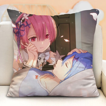 晴野蕾姆方形抱枕雷姆动漫周边从零开始的异世界生活定制靠垫拉姆枕头