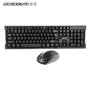 吉选（GESOBYTE）WKM138 无线办公键鼠套装  电脑笔记本台式机键盘 带键盘指示灯 黑色