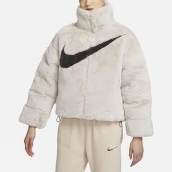 耐克（NIKE） 外套女冬季新款大勾子仿貂绒休闲运动立领保暖夹克FN0461 FN0461-104 S 155/80A