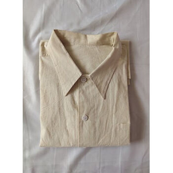 苏衿春式衬衫老兵老式解放男女军老粗布衬衫解放衬衣米白色定制 米