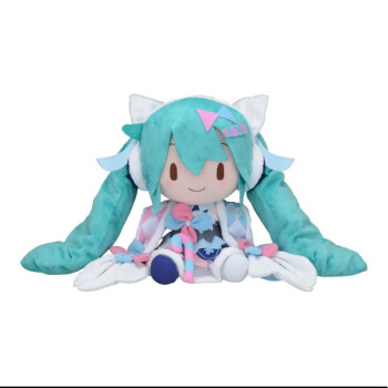 京薦優品2022款現貨世嘉初音fufu玩偶初音未來miku雪未來蝴蝶結fufu大