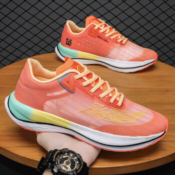 0马拉松全掌碳板竞速跑步鞋巭pro科技男女跑鞋体考 橙色 44