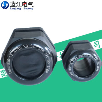 蓝江 尼龙防爆格兰头ATEX增安粉尘双防爆电缆密封锁紧葛兰头IP68防水固定头 ATEX-M33-25B