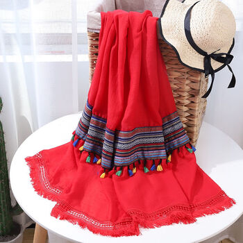 妧锦纱巾防风沙丝巾女春夏季沙漠旅游防晒披肩民族风茶卡盐湖围巾青