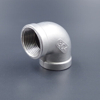 304不锈钢丝扣90度弯头直角水管内螺纹两头牙弯头3分4分6分1寸304dn25
