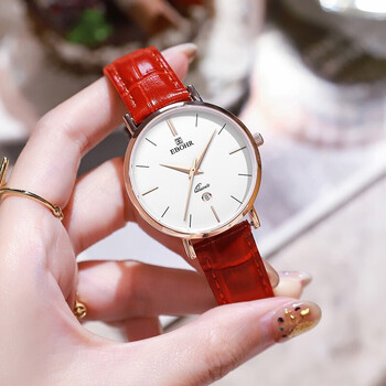 依波 Ebohr 女士手表镶钻防水女表文艺森系手表女学生时尚简约瑞士风格机械表女款腕表简洁白面 皮带款石 英表 图片价格品牌报价 京东