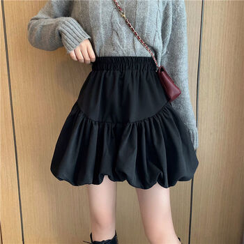 短裙新款早秋别致甜辣裙子春秋季字半身裙子女装黑色l建议101120斤