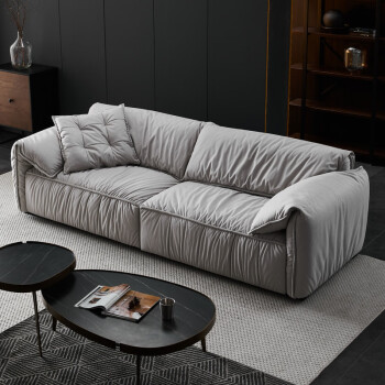 百歆简约现代客厅科技布艺沙发组合意式极简大小户型羽绒靠包布艺沙发