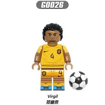 世界杯足球积木人仔球王贝利梅西c罗马拉多纳玩具g0112 g0026范迪克