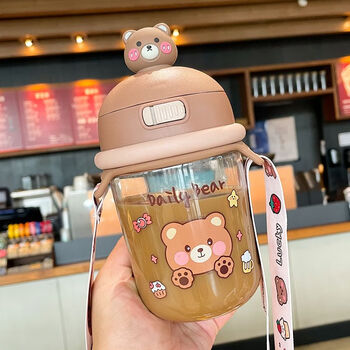 苏泊尔儿童水杯吸管杯小鸭子高颜值幼儿园卡通水杯上学便携专用防摔