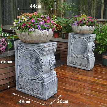 顶石墩石鼓方形仿石雕老石墩子底座中式庭院门墩抱鼓石大门口门当户对