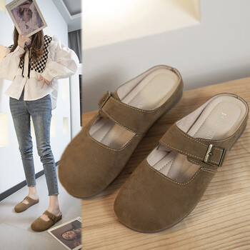 2023夏季内增高包头凉拖女士穆勒鞋外穿时尚休闲凉鞋dm亿特利q1棕色20