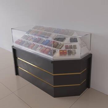 柜烟柜超市便利店产品收纳柜台红酒白酒展柜定 150*50*90转角烟柜台